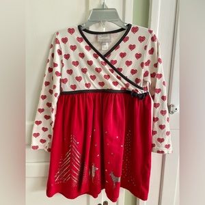 GUC Coccoli cranberry and almond Christmas dress, Size 5Y